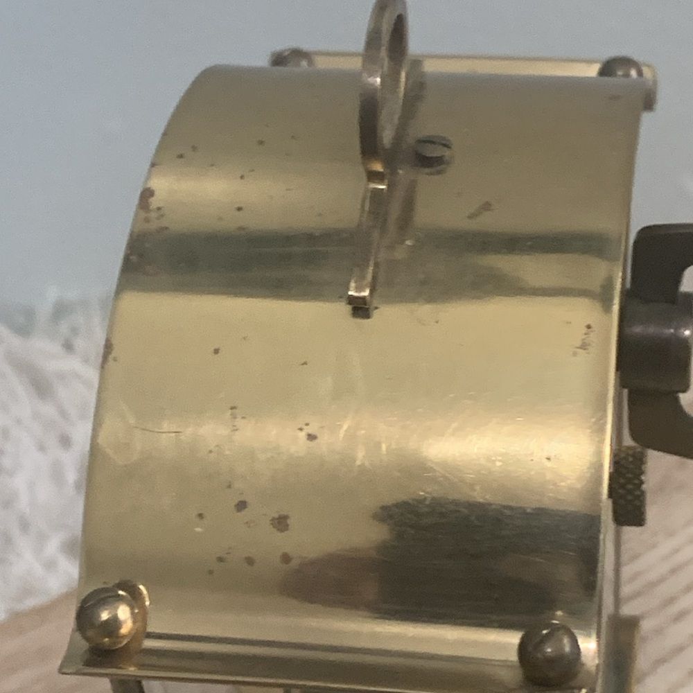 Vintage Schatz 8 Day Carriage Style Metal & Plastic Clock Moving Gear Mechanism - Picture 10 of 17